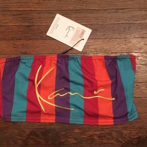 Karl Kani Multi Stripe Bandeau Crop Top